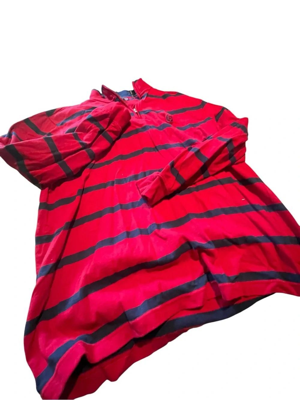 Chaos size XL Red & Navy Striped Rugby Polo new with tags